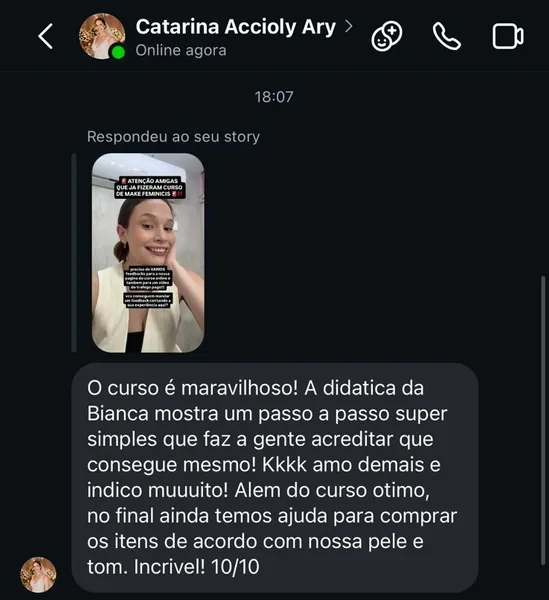 Depoimento de aluna 2